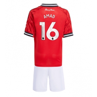 Billige Fotballdrakt Manchester United Amad Diallo #16 Replika Hjemmedraktsett Barn 2025-26 Kortermet (med bukser)